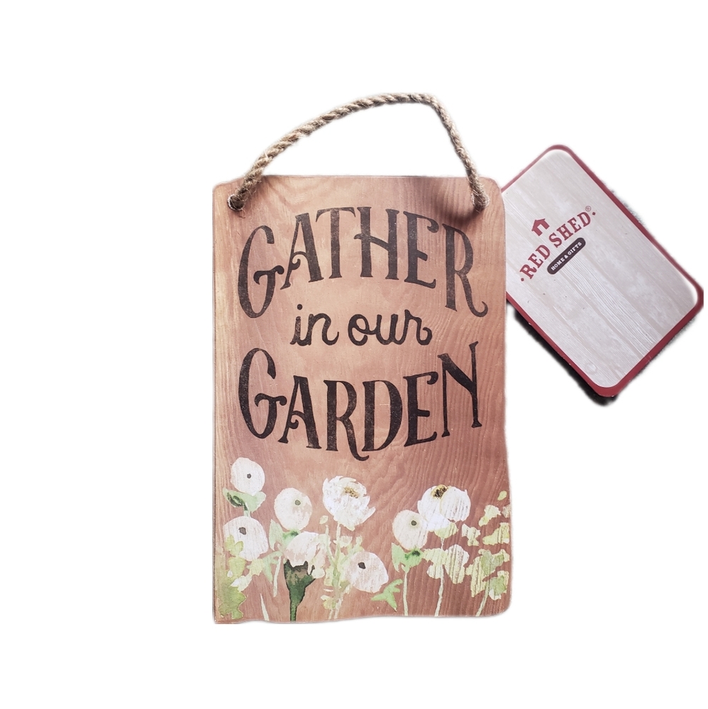Red Shed Garden Luggage Tag Hanging Sign- NWT!